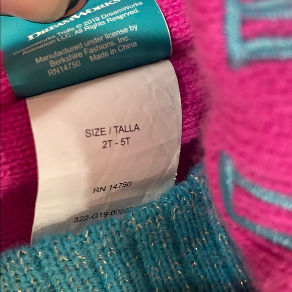 3/$10 Dreamworks Trolls Pink and Blue Beanie - Picture 3 of 3